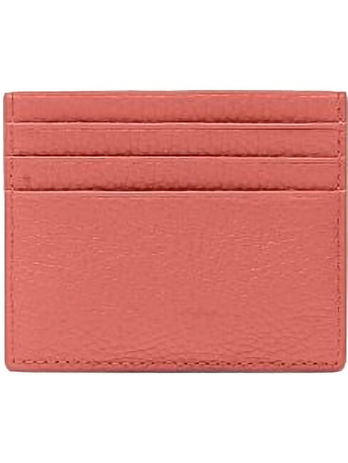 METALLIC SOFT  Suport plat pentru card din piele argilă roz - Portofele femei