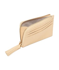 COCCINELLE TASSEL Suport card cu fermoar din piele ciocanita - Portofele femei