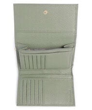 COCCINELLE METALLIC SOFT Portofel dublu din piele ciocanita verdeaţă - Portofele femei - 2
