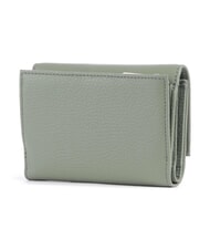 COCCINELLE METALLIC SOFT Portofel dublu din piele ciocanita verdeaţă - Portofele femei - 4