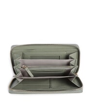 COCCINELLE METALLIC SOFT Portofel din piele texturată cu fermoar verdeaţă - Portofele femei - 2