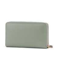 COCCINELLE METALLIC SOFT Portofel din piele texturată cu fermoar verdeaţă - Portofele femei - 3