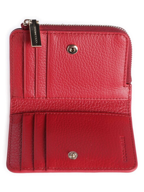 METALLIC SOFT Suport card din piele rubin - Portofele femei