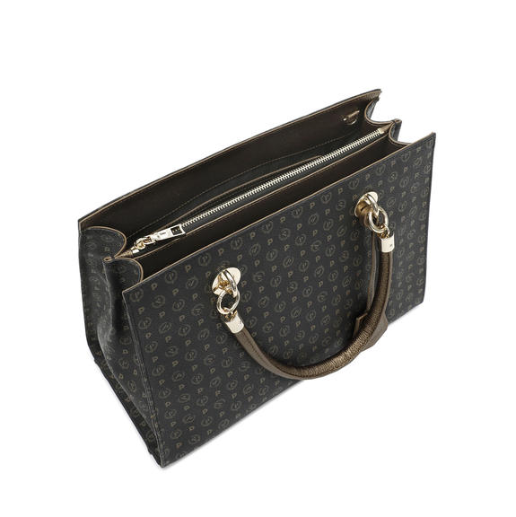 Heritage Bronze Geantă de mână, cu curea de umăr negru de bronz - Genți femei