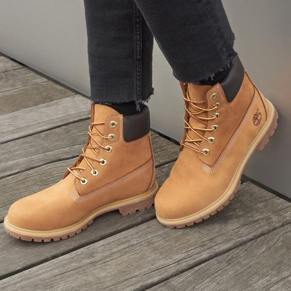 Ghete de gleznă 6 INCH PREMIUM, &icirc;n nubuc galben - Pantofi femei